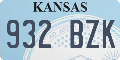 KS license plate 932BZK
