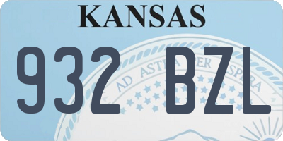 KS license plate 932BZL