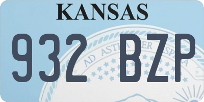 KS license plate 932BZP