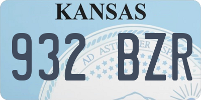 KS license plate 932BZR