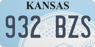 KS license plate 932BZS