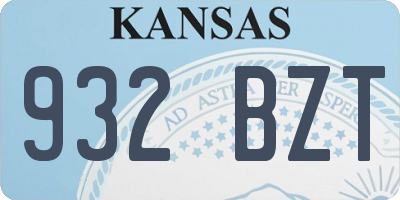 KS license plate 932BZT