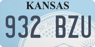 KS license plate 932BZU