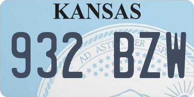 KS license plate 932BZW