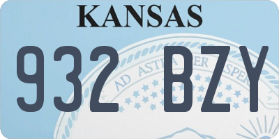 KS license plate 932BZY