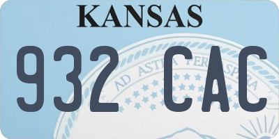 KS license plate 932CAC