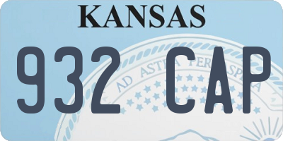 KS license plate 932CAP