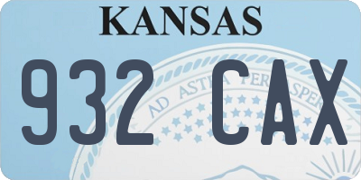 KS license plate 932CAX