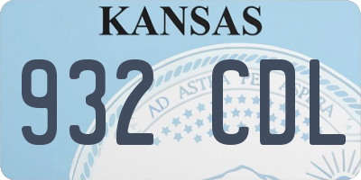 KS license plate 932CDL