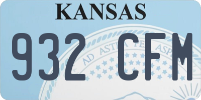 KS license plate 932CFM