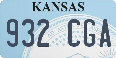 KS license plate 932CGA