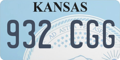 KS license plate 932CGG