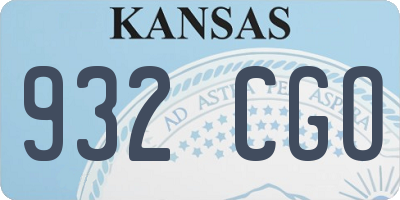 KS license plate 932CGO