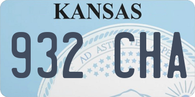 KS license plate 932CHA