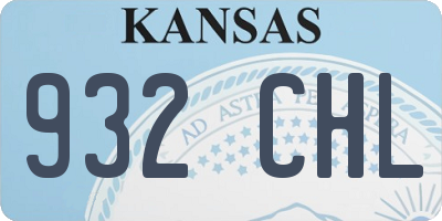 KS license plate 932CHL