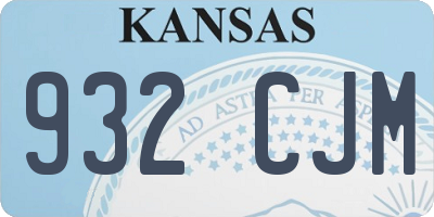 KS license plate 932CJM