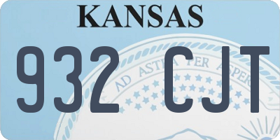KS license plate 932CJT
