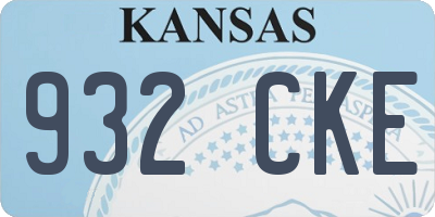 KS license plate 932CKE