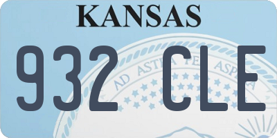 KS license plate 932CLE