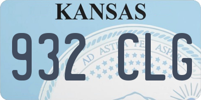 KS license plate 932CLG