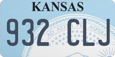 KS license plate 932CLJ