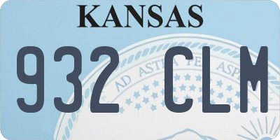 KS license plate 932CLM