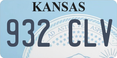 KS license plate 932CLV