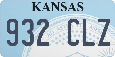KS license plate 932CLZ