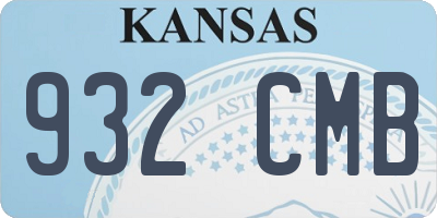 KS license plate 932CMB