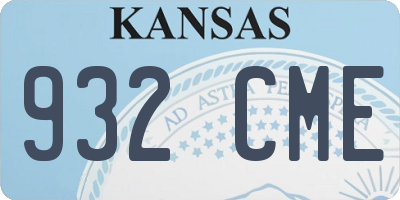 KS license plate 932CME