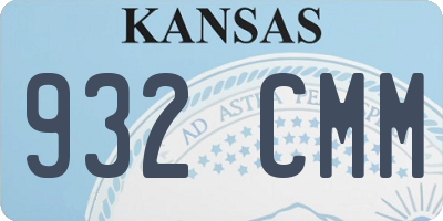 KS license plate 932CMM