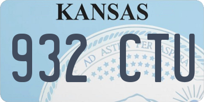 KS license plate 932CTU