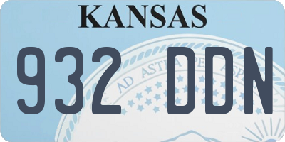 KS license plate 932DDN