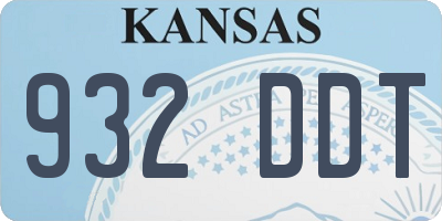 KS license plate 932DDT