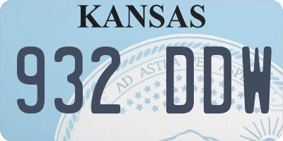KS license plate 932DDW