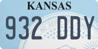 KS license plate 932DDY