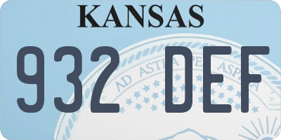 KS license plate 932DEF