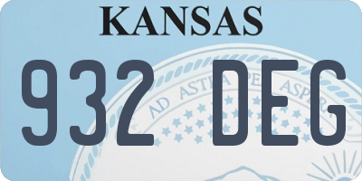 KS license plate 932DEG