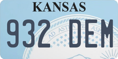 KS license plate 932DEM