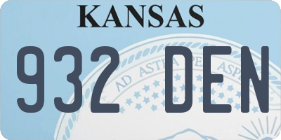 KS license plate 932DEN