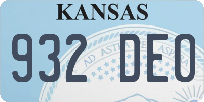 KS license plate 932DEO