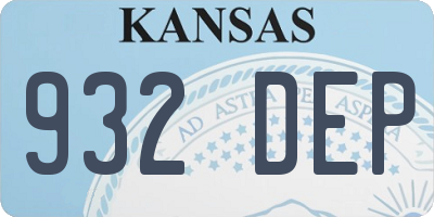 KS license plate 932DEP