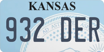KS license plate 932DER