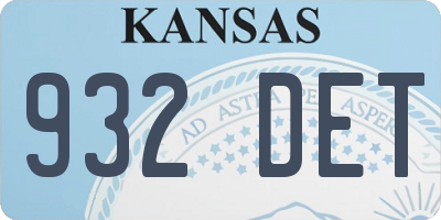 KS license plate 932DET