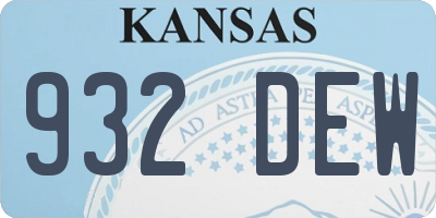 KS license plate 932DEW