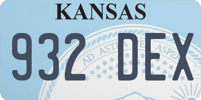 KS license plate 932DEX