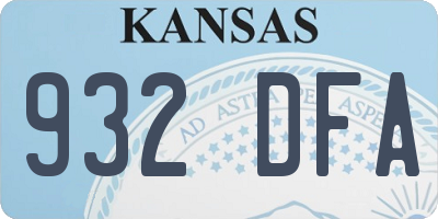 KS license plate 932DFA