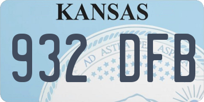 KS license plate 932DFB