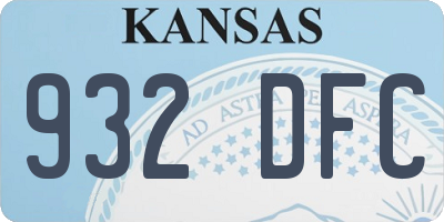 KS license plate 932DFC