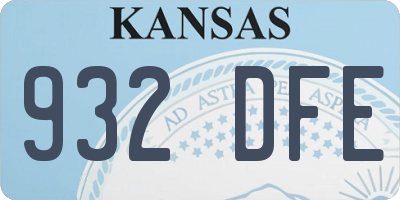 KS license plate 932DFE